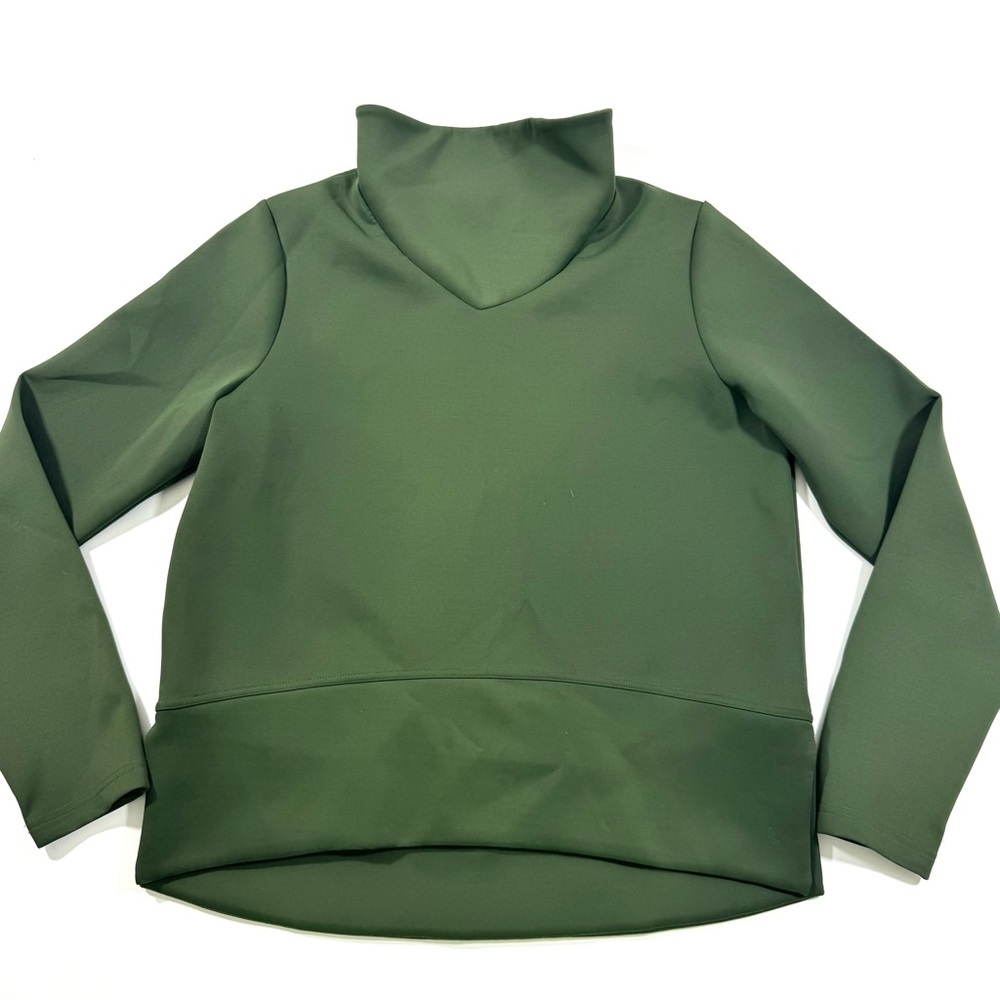 Lole Spacer Long Sleeve Funnel Neck Sweatshirt Green Kombu - Picture 2 of 9